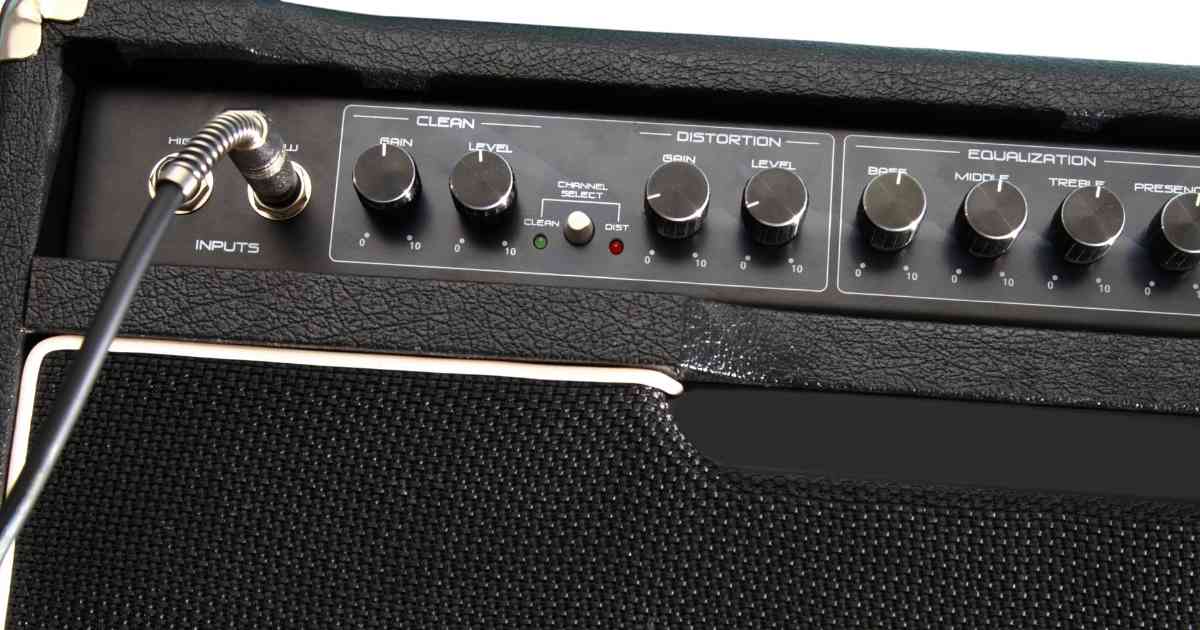 black guitar amplifier