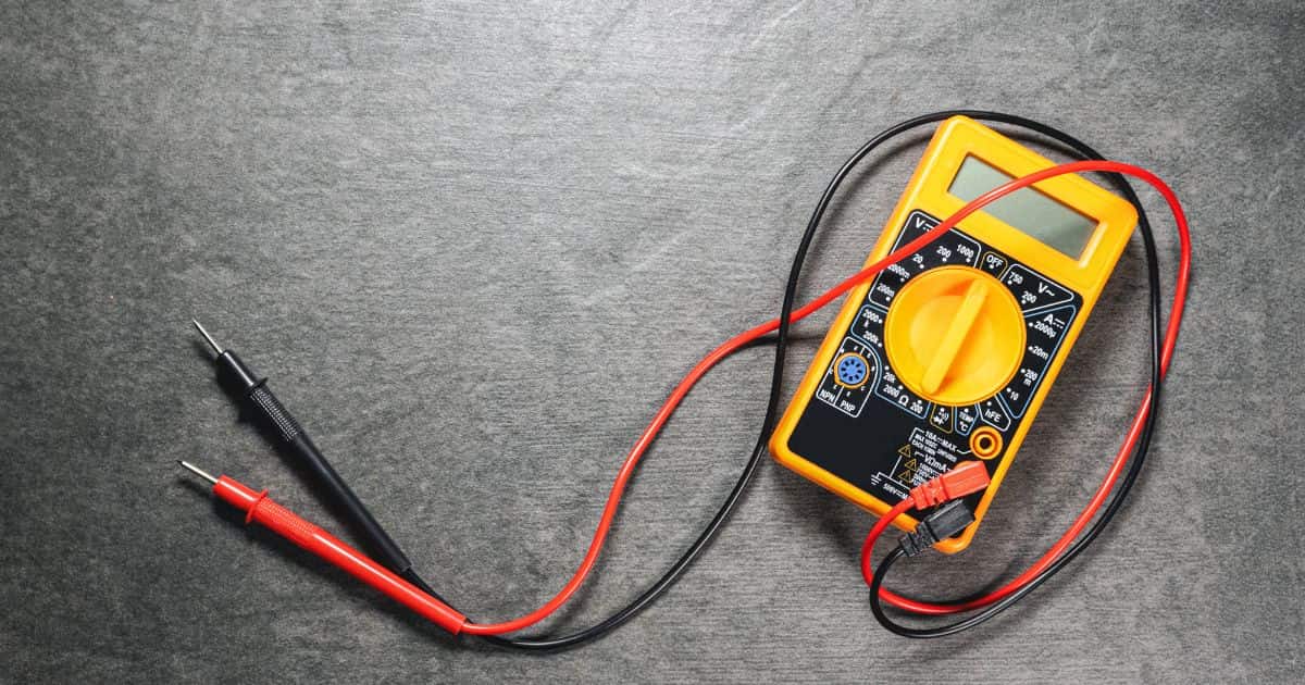 Multimeter on gray background