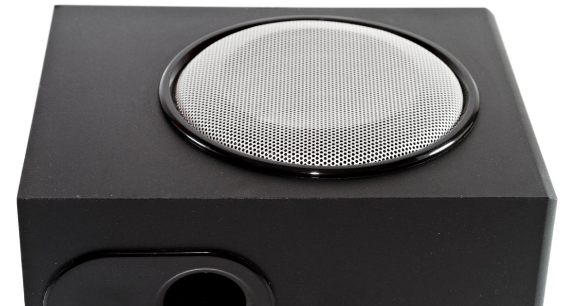 Black Subwoofer on white background