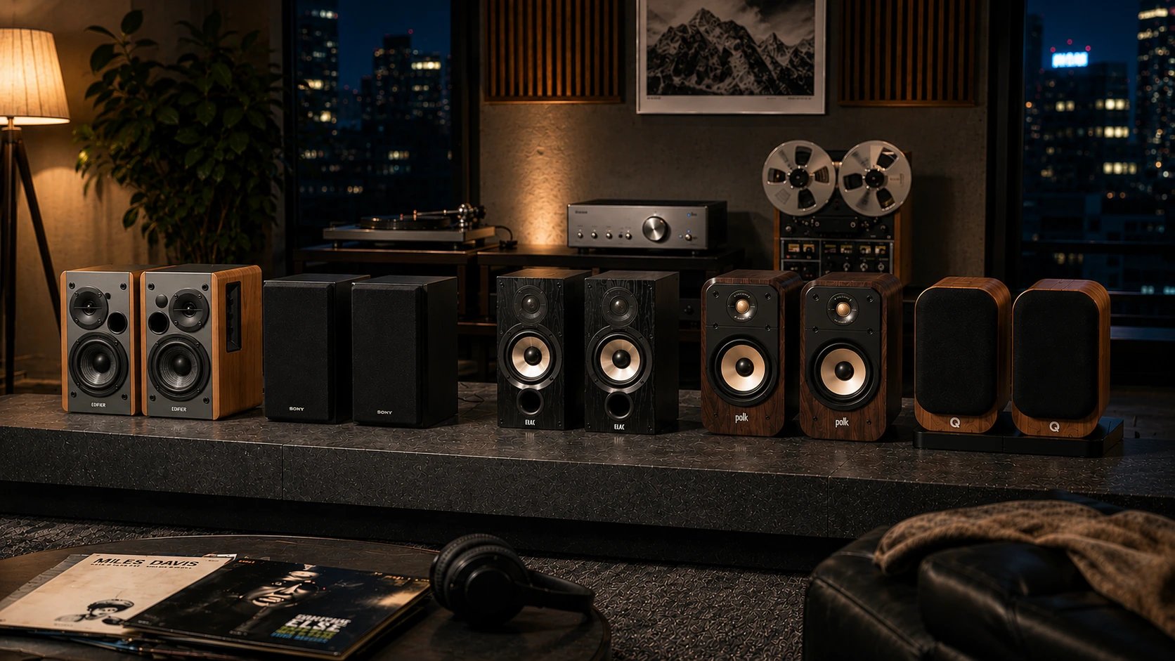 Best bookshelf speakers for home audio — Edifier R1280T, Sony SSCS5, ELAC Debut B6.2, Polk ES20, and Q Acoustics 3020c