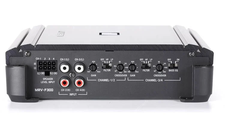 Alpine MRV-F300 amplifier terminals and input connections close-up