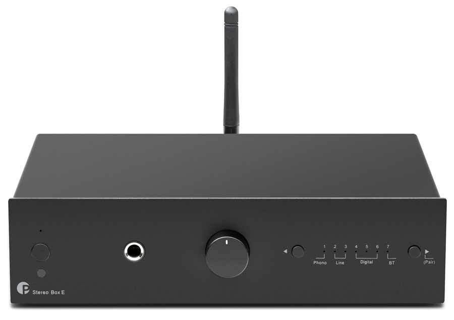 Compact stereo amplifier with minimal controls designed specifically for two-channel music playback