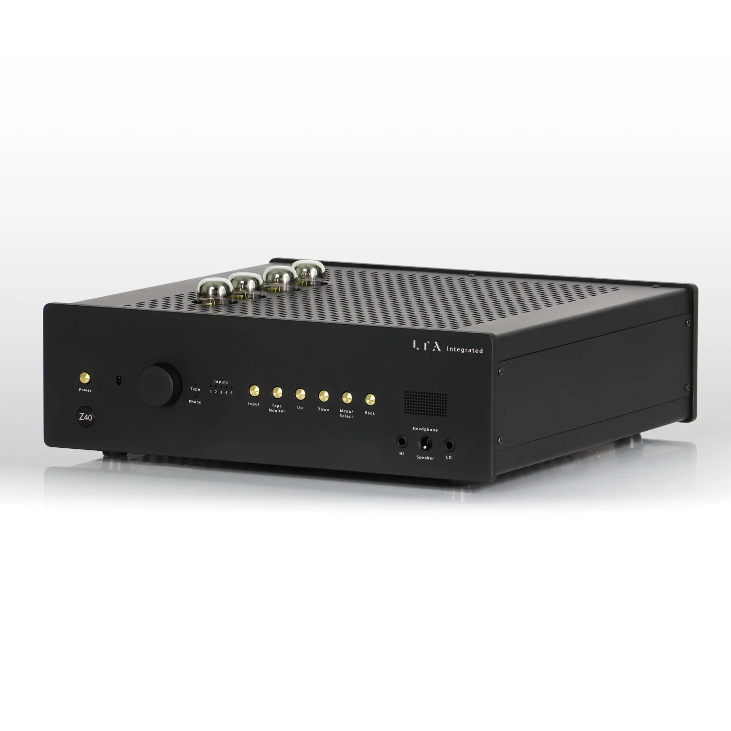 High-end integrated amplifier with premium build quality and minimalist front panel